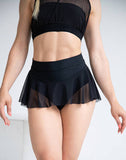 SHORTS GIRLS TRIP BLACK WITH BLACK MESH